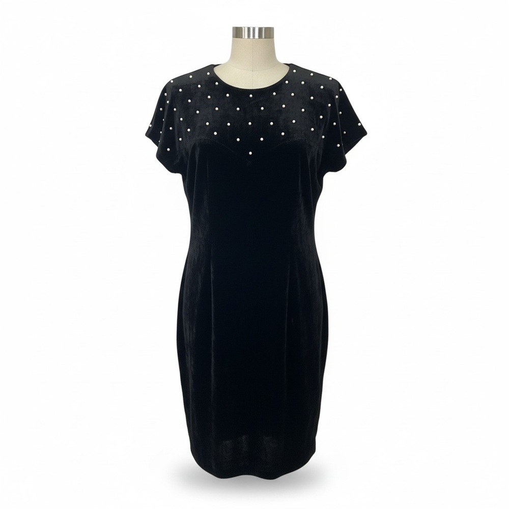 Donna Ricco Black Velvet Cocktail Dress Size 10